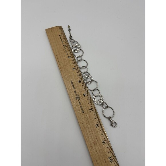 Silpada Sterling Silver 925 Hammered PAPER CHAIN Circle Links Bracelet B1217 8” - Picture 4 of 7